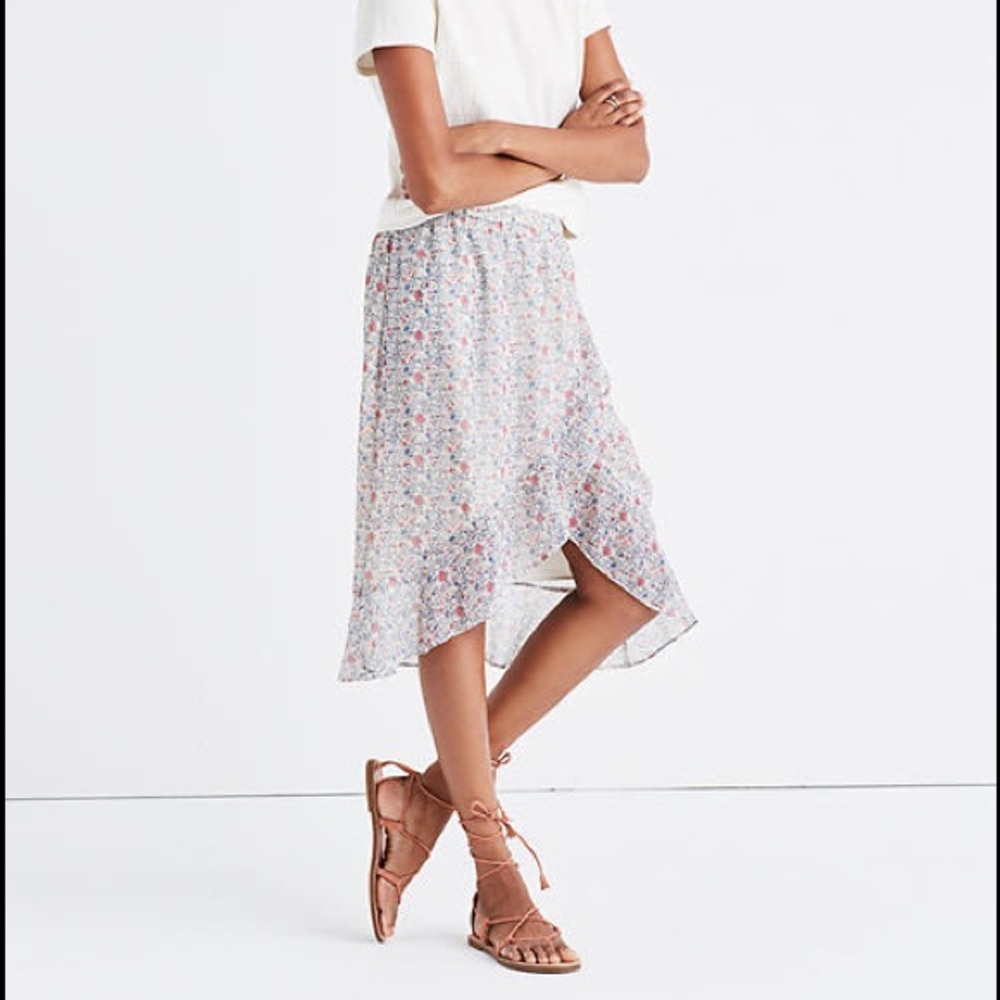 NWOT Madewell Side Zip Ruffle Skirt; Size 00